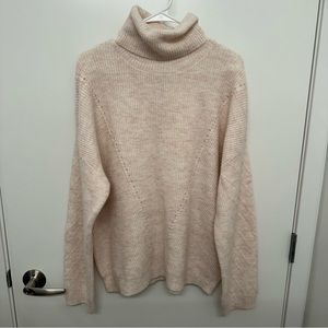 Aspen Wool Blend Light Pink Turtleneck Sweater